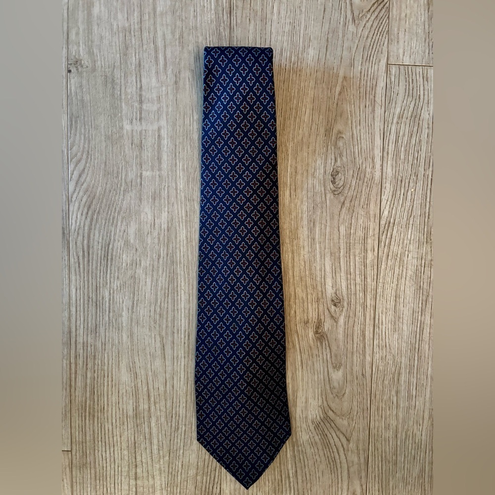 Brooks Brothers Brooksgate Navy Silk and Geometric Tie